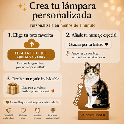 Lampara de mascota personalizada